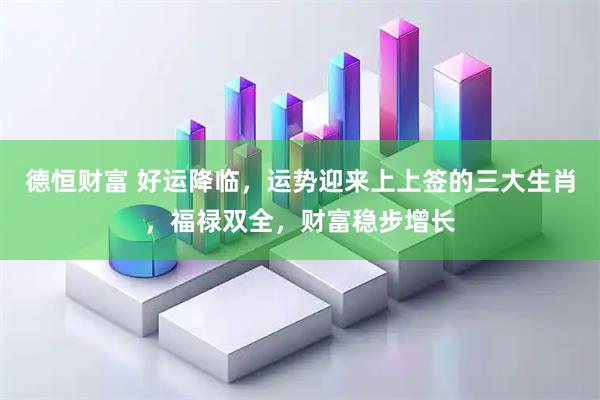 德恒财富 好运降临，运势迎来上上签的三大生肖，福禄双全，财富稳步增长