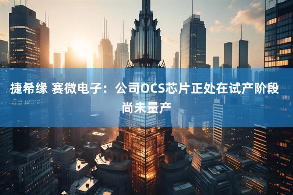 捷希缘 赛微电子：公司OCS芯片正处在试产阶段 尚未量产